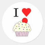 I heart Cupcakes Round Stickers