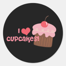 i heart cupcakes stickers