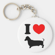 I Heart Dachshund Key Chain