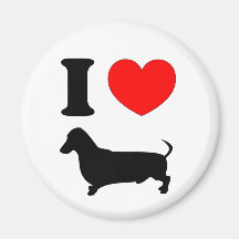 I Heart Dachshund Refrigerator Magnets