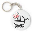 I heart Dad baby stroller keychains