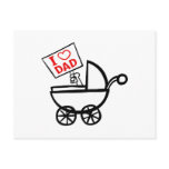I heart Dad baby stroller postcards