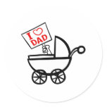 I heart Dad baby stroller stickers