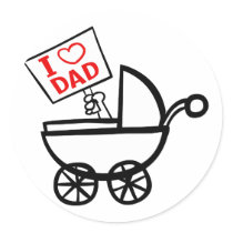 I heart Dad baby stroller