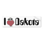 I Heart Dakota Alien bumper stickers