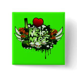 I Heart Death Metal Music Buttons