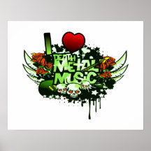 I Heart Death Metal Print