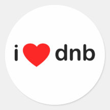 I Heart DNB Round Sticker