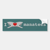 I heart Double Manatees bumper sticker
