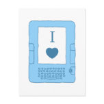 i heart ebooks (blue) postcards