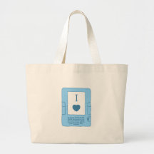 i heart ebooks (blue) tote bag