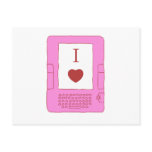 i heart ebooks (pink) postcards