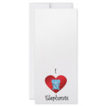I heart elephants in blue customized rack card