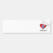 I heart elephants in dark blue and yellow bumper stickers