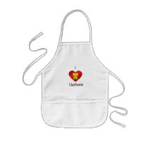 I heart elephants in gold aprons