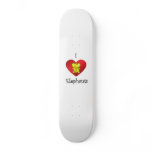 I heart elephants in gold skateboard