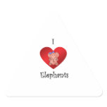I heart elephants in red and blue sticker