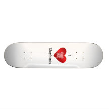 I heart elephants in red skate deck