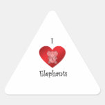 I heart elephants in red sticker