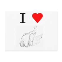 I heart elephants post card