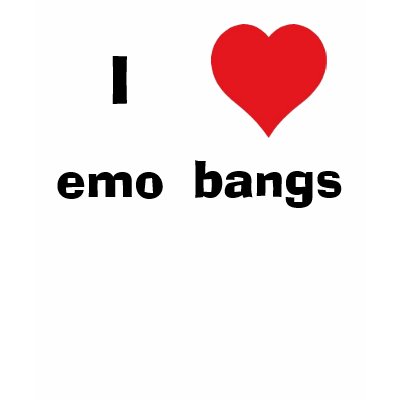I Heart emo bangs Tshirts by googolperplexd