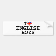 I Heart English Boys Bumper Sticker