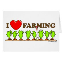 I Heart Farming Greeting Cards