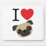 I Heart Fawn Pugs Mouse Mat