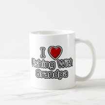 I Heart Fishing with Grandpa Coffee Mugs