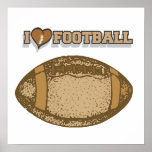 I Heart Football T-shirts and Gifts posters