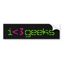 i  heart  geeks bumper sticker