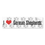 I (heart) German Shepherds bumper stickers