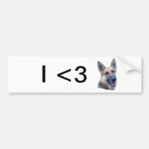 I Heart German Shepherds Bumper Stickers
