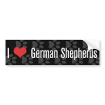 I (heart) German Shepherds (Dark) bumper stickers