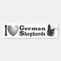 I Heart German Shepherds w/Image - Bumper Sticker