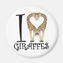I Heart Giraffes Fridge Magnets