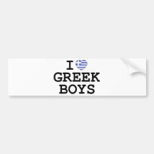 I Heart Greek Boys Bumper Sticker