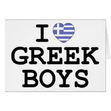 I Heart Greek Boys Cards