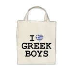 I Heart Greek Boys Tote Bag