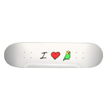 I Heart (Green) Budgies Skateboard