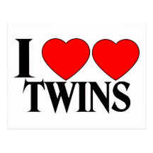 I Heart Heart Twins Post Card