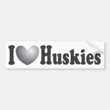 I Heart Huskies - Bumper Sticker