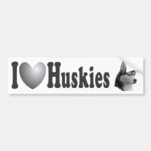 I Heart Huskies w/Stylised Image - Bumper Sticker