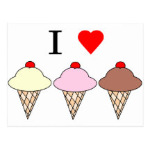 I heart Icecream Post Cards