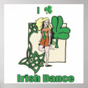 I heart Irish Dance Clover posters