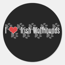I (heart) Irish Wolfhounds Round Stickers