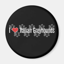 I (heart) Italian Greyhounds Magnets