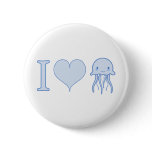 I Heart Jellyfish Pinback Button