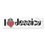 I Heart Jessica Alien bumper stickers