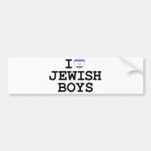 I Heart Jewish Boys Bumper Sticker